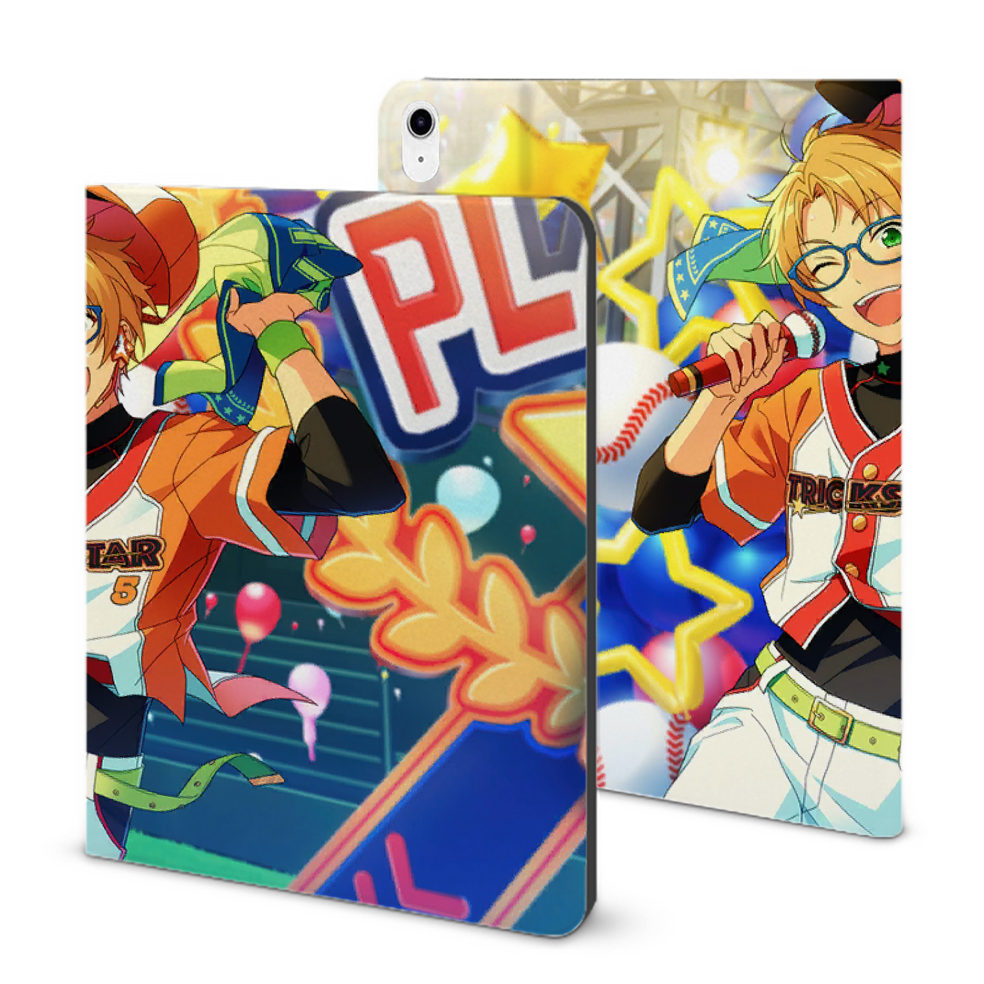 （画像用） あんさんぶるスターズ! Ensemble Stars IPad ケース ブック型 PUレザー TPU 耐衝撃 軽量 薄型 ペン収納なし 全面保護 IPad 各モデル対応